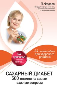 Обложка книги Сахарный диабет. 500 ответов на самые важные вопросы