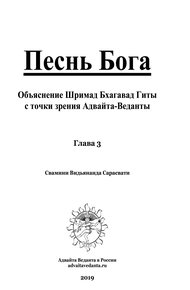 Обложка книги Бхагавад Гита. Глава третья. Комментарий Свамини Видьянанды Сарасвати